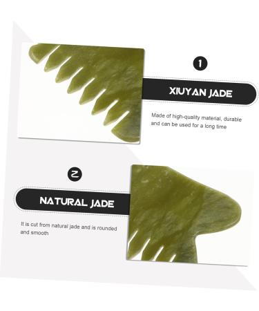 Plafope Xiuyan Jade Massage Comb - Premium Jade Hairbrush & Scalp Massager for Skin Care & Relaxation - Buy Online on GoSupps.com