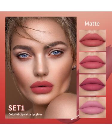 4 Colors Matte Liquid Lipstick Set - Waterproof Lip Tint Stain | Long Lasting Lip Color - Buy Online on GoSupps.com