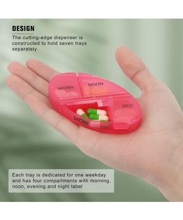 Weekly Pill Organizer - 7 Day Medicine Organizer with Pull-Out Design & 4 Compartments for Vitamins Capsules Fish Oil | International Shipping Available - Buy Online on GoSupps.com