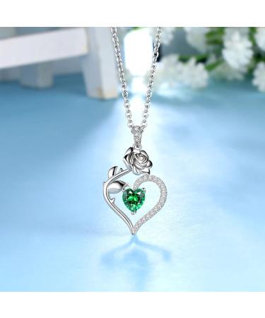 Cute Cat Necklace with Sparkling Zirconia Crystal Birthstone Pendant Necklace for Girls Womens White Gold Over 925 Sterling Silver Animal Necklace Birthstone Jewelry Sweet Present Girlfriend Sisters E May - Emerald - Buy Online on GoSupps.com