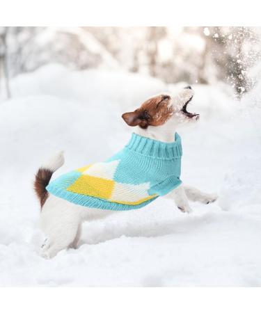 Warm Dog Sweater for Small Dogs - Knit Pet Turtleneck Vest | Winter Comfort - Blue XL - Buy Online on GoSupps.com