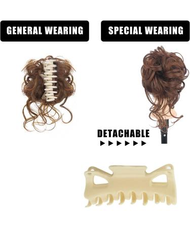 Long beard ball head wig bun grab clip Fluffy natural scrunchie bridal cocktail hairpin Messy Hair Bun Extensions Curly Wavy Hair Scrunchies claw Clip Messy Bun Hairpiece (Light Curry) - Buy Online on GoSupps.com