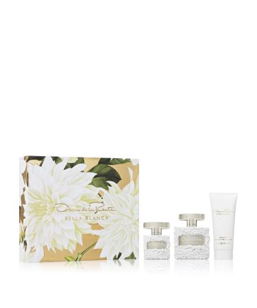 Oscar de la Renta Bella Blanca Eau de Parfum 3 Piece Gift Set for Women - Perfume Spray 3.4 Fl. Oz & 1.0 Fl. Oz. and Body Lotion 3.4 Fl. Oz.