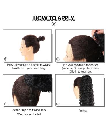 Curly Drawstring Ponytail Extension 28 Inch - Water Wave Synthetic Hair for Black Women - Buy Online on GoSupps.com