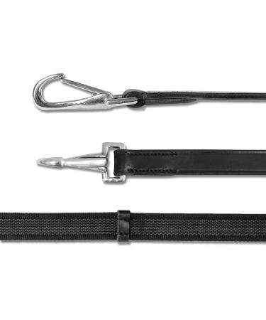 WALDHAUSEN Horse Fashion Anti Slip Reins with Carabiner Black Warmblood