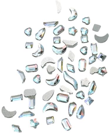 FEIlei 100Pcs Mixed Glass Crystal Hybrid Diamond Rhinestones Nail Art Decorations Drop Rhombus Flatback Stones 3D Gems - Buy Online on GoSupps.com