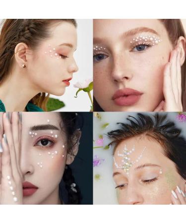 12 Sheets Clear Rhinestones & Pearl Self-Adhesive Crystal Stickers - DIY Face, Nail, Cell Phone Decor - Buy Online on GoSupps.com