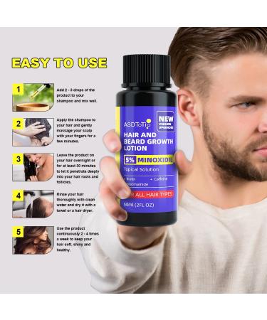 ASDToTio Hair Growth Serum with Biotin, Caffeine & Niacinamide - Hair Loss Treatment for Men & Women - Promotes Stronger, Thicker, Longer Hair - 2 Ounces - Buy Online on GoSupps.com