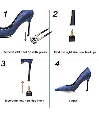 Yosoo High Heel Replacement Tips - 60PCS/30 Pairs - Stiletto Repair Caps in 5 Different Sizes - Buy Online on GoSupps.com