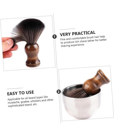Beavorty 2 STK Men's Shaving Set - Dachshaar Razor Brush & Cream Brush with Wooden Handle | Premium Grooming for Men - Buy Online on GoSupps.com