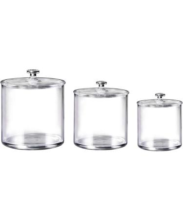 Pack of 3 Round Cotton Swab Holders - Stylish Dispenser & Storage Box for Cotton Swabs - Buy Online on GoSupps.com