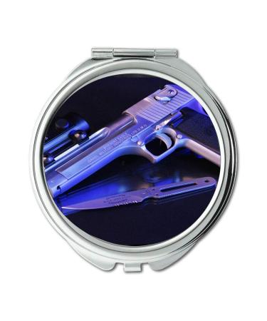 YENDOSTEEN Mirror makeup mirror guns germs and steel Round Mirror cool gun background pocket mirror portable mirror