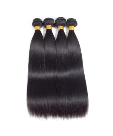 Kapelli 10A Brazilian Virgin Hair Bundles - 4 Pack (14-20 Inch) Straight Human Hair Extensions - Naturals Black - Buy Online on GoSupps.com