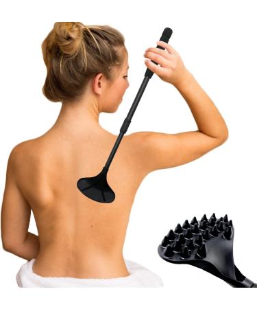 EASACE 21inch Extendable Back Scratcher with Strong ABS Massage Head - Compact & Retractable - Ideal for Adults and Pets (Black) - Buy Online on GoSupps.com
