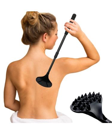 EASACE Back Scratcher for Women Men Extendable with Strong ABS Massage Head, 21inch Body Scratcher for Adults - Pets Compact - Retractable(Black)