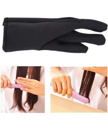 FILFEEL 3 Fingers Hairdressing Glove Heat Resistant Protective Finger Glove Hair Salon Styling Tools for Hair Styling Curling Perming Curling Wand(Black) - Buy Online on GoSupps.com