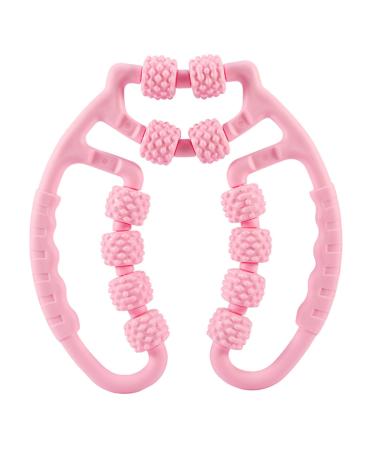 Leg massage roller manual roller massager cellulite roller manual muscle relaxation depth massage tool for relieving sore muscles stiffness for home use pink rose