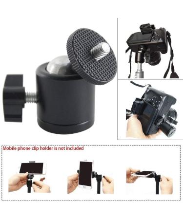 EXMAX 360 Swivel Mini Tripod Ball Head for DSLR Camera and Camcorder - Aluminum Alloy, 1/4 Screw Mount Base - Ideal for Hiking, HTC Vive - Black - Buy Online on GoSupps.com