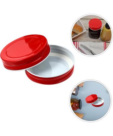 VINTORKY 12pcs Mason Jar Lids Mason Cup Lids Kitchen Storage Accessories Mason Jar Drinking Lids Regular Canning Lids Regular Mouth Lids Screw Jar Lid Caps Ingredients Metal Tinplate Child 7x7x1.5cm Red - Buy Online on GoSupps.com