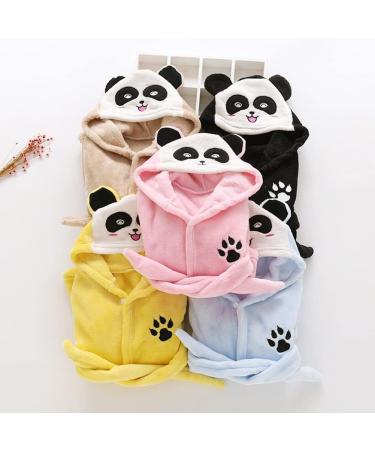 Miyanuby Baby Boys Girls Flannel Bathrobe - Soft Animal Hoodie for 5-6 Years Perfect Gift in Panda Khaki - Buy Online on GoSupps.com