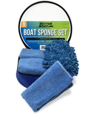 Microfiber Boat Cleaner and Car Wash Kit - Non-Scratch Sponge Bucket, Wash Cloths for Interior and Exterior - Ideal for Fiberglass Boat Hulls and Car Seats - Complete Cleaning Supplies - Buy Online on GoSupps.com