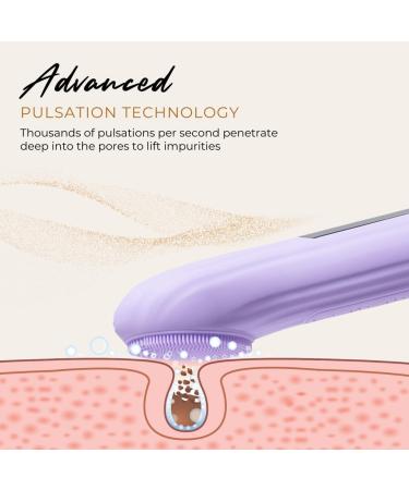 Pulsating Facial Cleansing Brush - Silicone Face Brush for Deep Cleansing Exfoliation & Radiant Glow | Waterproof & Rechargeable (Purple) - Shop Internationally - Buy Online on GoSupps.com
