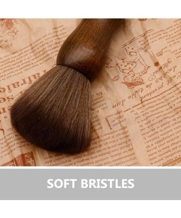 PATKAW Neck Duster Barber Salon Brush Hair Cutting Neck Duster Barber Brush with Hanging Hook with Wood Handle Soft Bristles Stand Up Base - Buy Online on GoSupps.com