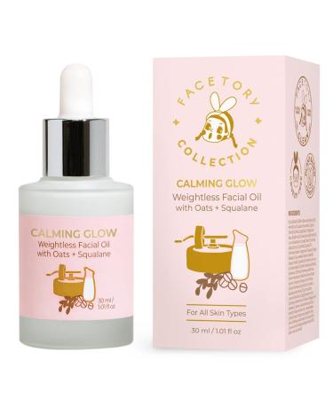 FaceTory Oats Calming Glow Weightless Facial Oil with Oats and Squalane - Calming, Redness Relief, Anti-inflammatory, Moisturizing Facial Oil, 30ml/ 1.01 fl oz