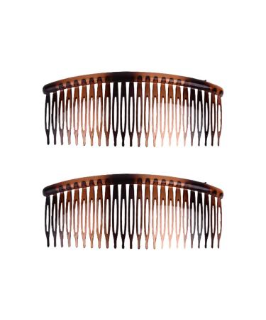 Miaija 2 Pieces Tortoiseshell Side Hair Combs Twist Decorative Comb Women Hair Comb Strong Hold Hair Clips Accessories for Women and Girls
