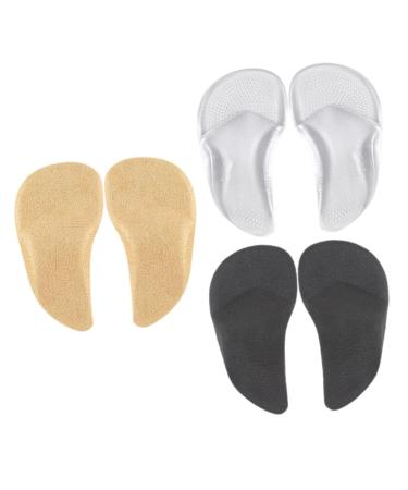 FRCOLOR 3 Pairs Plantar Insoles Arch Support Socks Insoles for Plantar Arch Support Insole High Arch Support High Heels Pad for High Heel Gel Women's Kitten Heels Foot