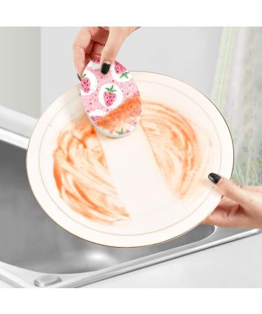 3-Pack Cleaning Kitchen Sponges Oval Seamless Strawberry Kitchen Cellulose Dishwashing Wood Pulp Cotton - Buy Online on GoSupps.com