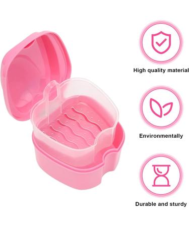 Denture Bath Case Orthodontic Dental Retainer Box Plastic False Teeth Bath Box Denture Cleanning Set Container Soaking Denture Bath for Storing Soaking Dentures Cleaning Box with Filter(Pink) - Buy Online on GoSupps.com