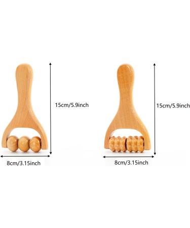 Wooden Massage Roller Set - T-Shape Device for Neck Abdominal & Leg Relief | 2-Piece Massage Scooter with Handle & Wheels - Buy Online on GoSupps.com