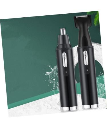 Minkissy Nose Hair Trimmer Set for Men - Household Hair Scissors in Black | Compact ABS Design 14x3x3CM - International Shipping Available - Buy Online on GoSupps.com