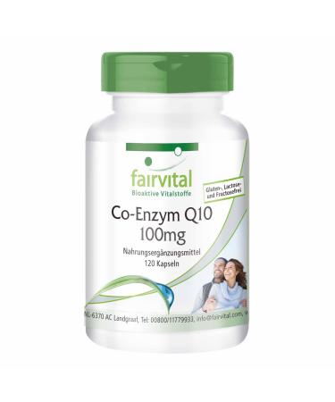 Fairvital | Coenzyme Q10 100mg - HIGH DOSE - CoQ10 Ubiquinone capsules - for 4 months - VEGAN - 120 capsules