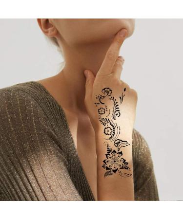 Arabian 191Pcs Temporary Tattoo Kit with Glitter - 20 Sheets Henna Stencils for Face and Body Paint - Buy Online on GoSupps.com