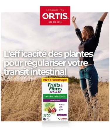 Ortis - Fruits & Fibres Regular Pack Economique 45 Comprim s - Compl ment Alimentaire pour Favoriser le Transit Intestinal - Paresse Intestinale R guli re - 100% Naturel base de Rhubarbe Sans saveur 45 unit (Lot de 1) - Buy Online on GoSupps.com