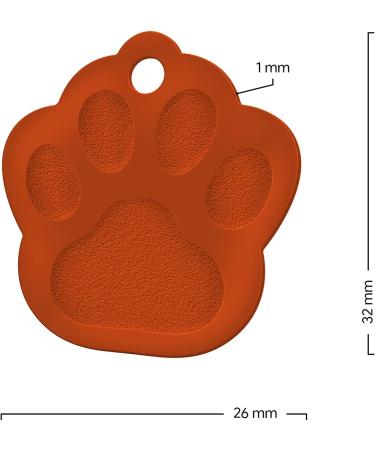 Buy Engraved ENGRAVO Dog Tag Paw - Custom Personalization in Orange | Small 26mm International Shipping - Buy Online on GoSupps.com