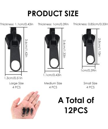 Sanfu 12PC Zipper Repair Set - Universal Zipper Pullers for Jackets Coats & Suitcases (3 Sizes) - International Shipping Available - Buy Online on GoSupps.com