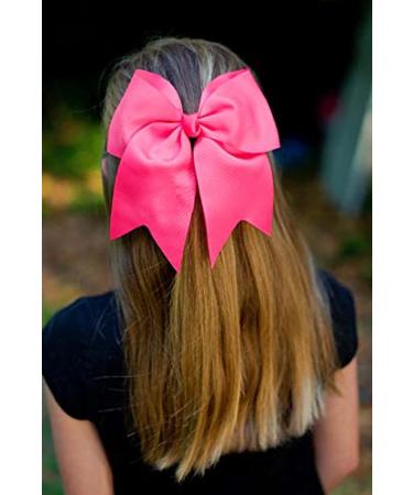 CEELGON 8 Large Pink Cheer Bows Ponytail Holders - Set of 12 | Grosgrain Ribbon Hair Ties for Teens, Women, Girls | Ideal for Cheerleaders and Sports - Buy Online on GoSupps.com