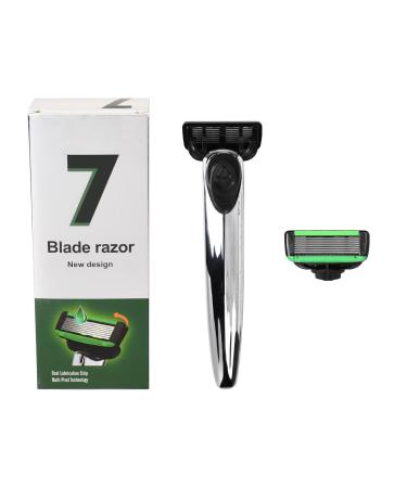 Pumwoy razor men 1 razor + 2 razor blades with 7-fold blade hand razor for men fits the face wet razor men's razor gifts for men - Buy Online on GoSupps.com