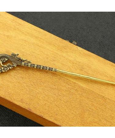 HEALLILY Hair Sticks Vintage Bronze Chinese Retro Hair Chopsticks Dragon Chignon Pin Women Antique Hair Accessories Decorative - Buy Online on GoSupps.com