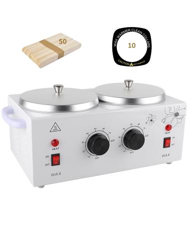 DaizySight Double Wax Warmer for Painless Hair Removal Professional Beauty Salon Wax Heater Pot for Women Men Domestic with Adjustable Temperature Set 220V (Double Pots)