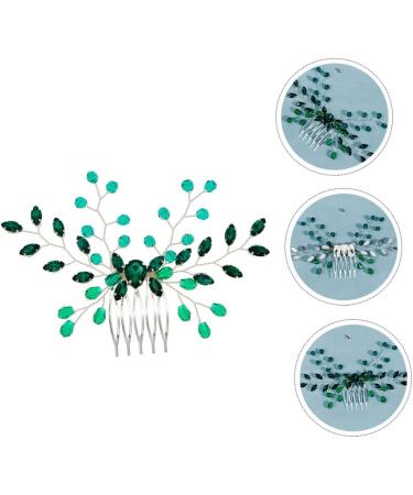 DOITOOL Hair Accessories for Women Rhinestone for Hair Rhinestone Hair Side Comb Updo Hair Accessories Wedding Headpiece for Bride Green Hair Accessories Women's Wild Hair Comb Crystal - Buy Online on GoSupps.com