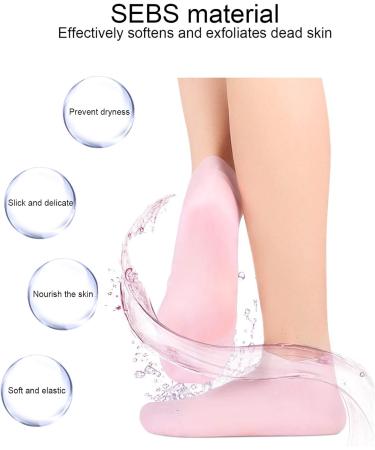 2 Pairs Silicone Socks Foot Moisturizing Socks Softening Dry Cracked Feet Rough Skins & Anti Slip Aloe Socks for Dry Cracked Feet Women Spa Pedicure Socks for Repairing Dry Asixxsixkg7d28uysa-14 - Buy Online on GoSupps.com