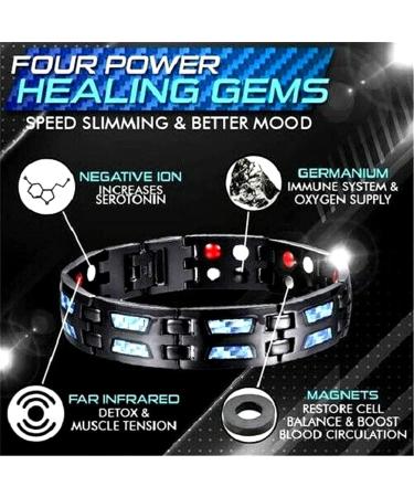 Magnet Hard Band for Men | Titanium Steel Healing Bracelet with Ultra Strong Magnets | Adjustable Magnetic Bracelet & Jewelry Gift Box in Black - Buy Online on GoSupps.com