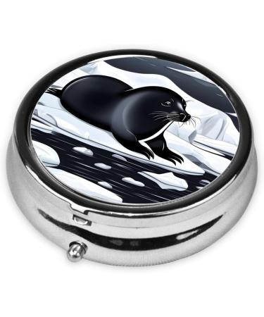 Seals On Iceround Pill Box - 3 Compartment Portable Organizer for Travel | Black Pill Storage - Buy Online on GoSupps.com