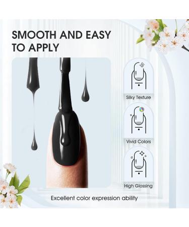 Gelfavor 15ml Black Gel Nail Polish - Long Lasting Summer/Fall Classic UV Gel Polish - Buy Online on GoSupps.com