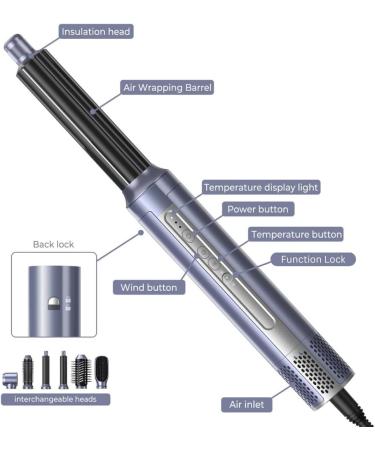 6 in 1 Multistyler Hair Tools - 200M Ions Coanda Tech 110K RPM Blow Dryer Curling Wand & Volumizer for Ultimate Hair Styling - Buy Online on GoSupps.com