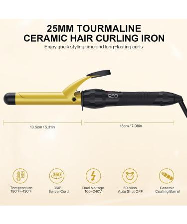 DAN Technology 1 Inch Curling Iron - 25mm Hair Curler for All Hair Types | Dual Voltage Fast Heat Up Curling Wand for Curls & Waves - Buy Online on GoSupps.com